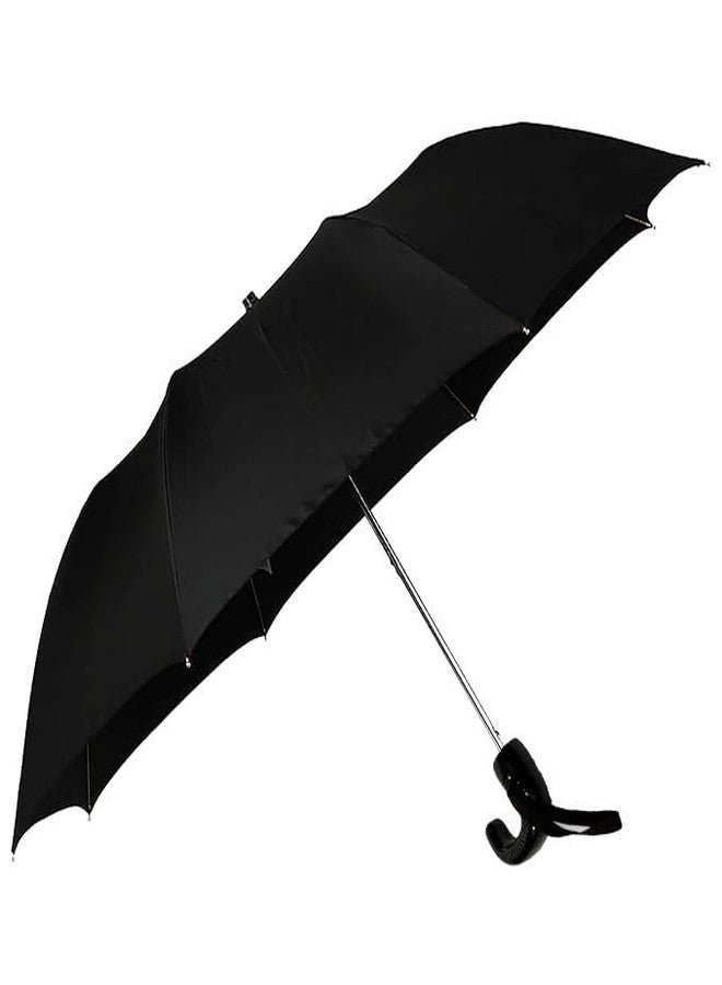 Ephemeral J Shape Handle UV protection Umbrella Manually open for rain and sun protection 2 fold umbrella for men women kids boys girls big size large two fold stylish folding under windproof travel - Image 1